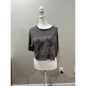 grey distressed graphic tee